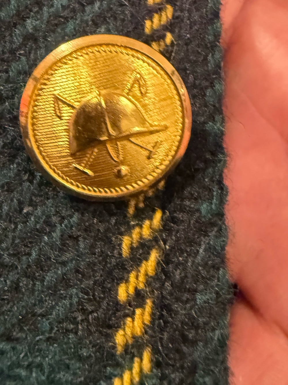 Polo by Ralph Lauren Navy & Green Plaid Sport Coat with Gold Accents - Picture 7 of 15